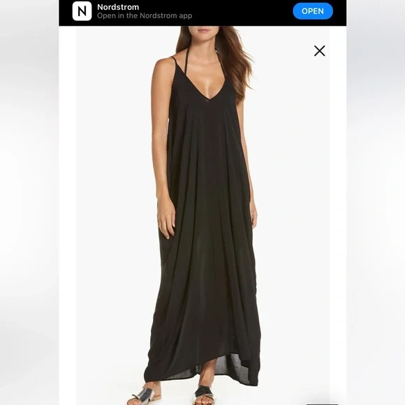 Elan Swim Elan Maxi Cover Up Dress Size Large Black Poshmark